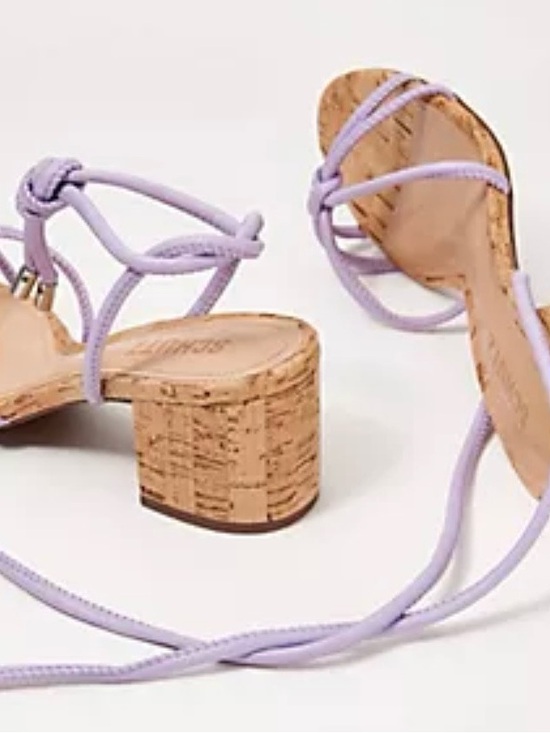 SCHUTZ Shoes - SCHUTZ Lilac Strappy Cork Block Heel Sandals